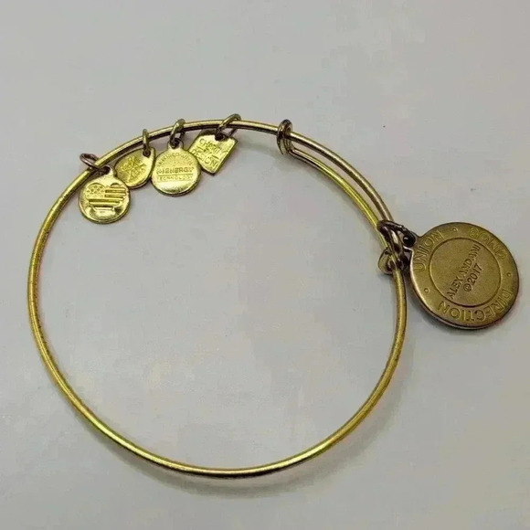 Alex & Ani Arrows Of Friendship Gold Tone Charm Bangle Bracelet 2017 union bond - Picture 1 of 2